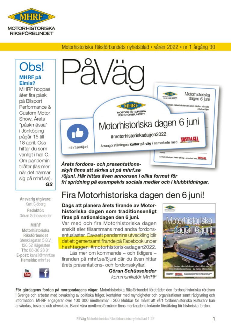MHRFs nyhetsblad PåVäg