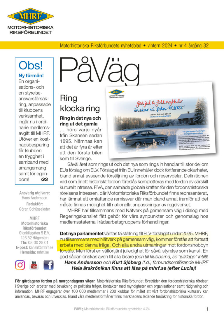 Omslag av MHRFs nyhetsblad 4-2025.